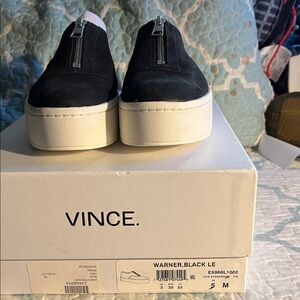Vince Black and White Platform Sneakers